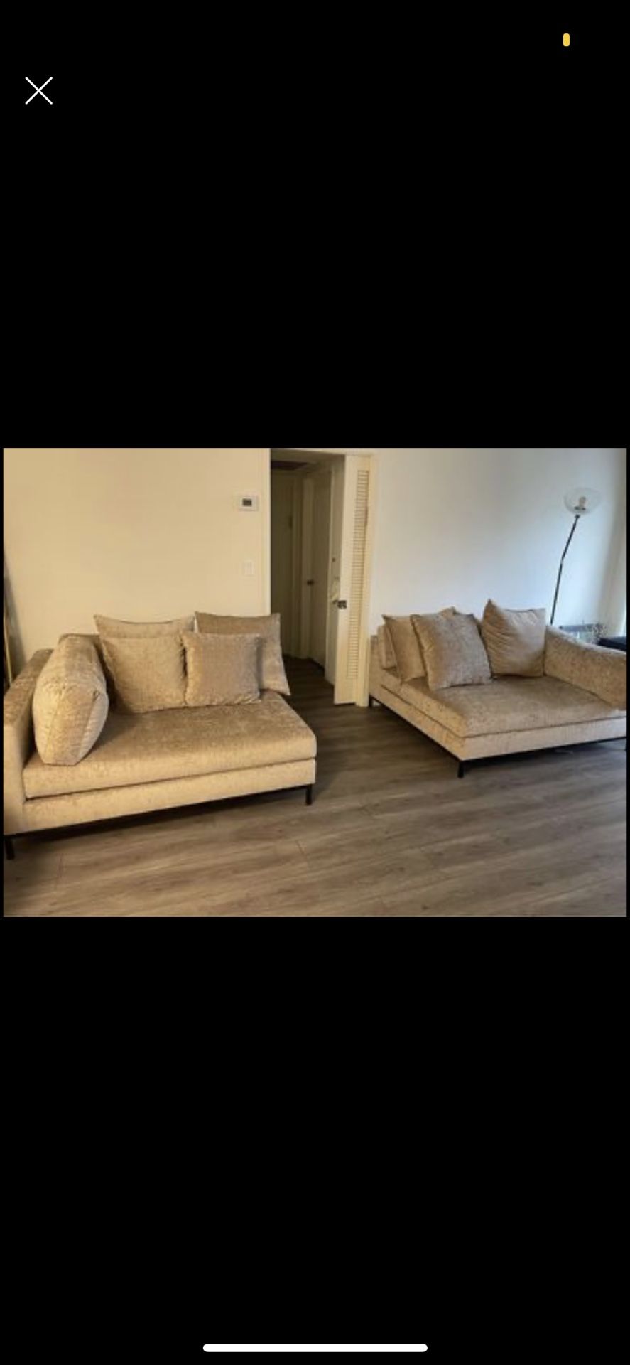 2 Pc Sofa Wide Beige Chenille