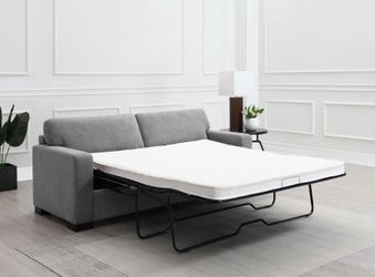 Upholstered Sofa Sleeper with Queen Mattress Grey