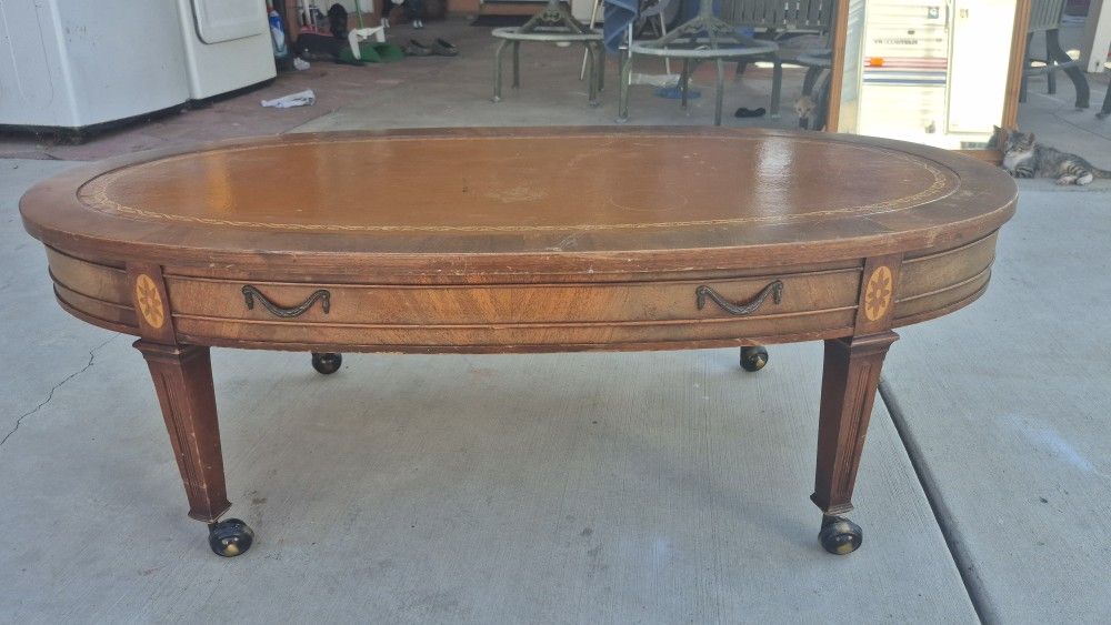Oval Coffee Table With Wheels