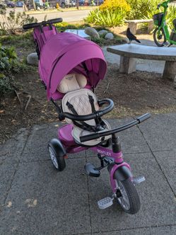Bentley 6-in-1 Trike tricycle push stroller pink girls