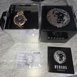 Versus Versace Gold Watch with Black and Gold Dial