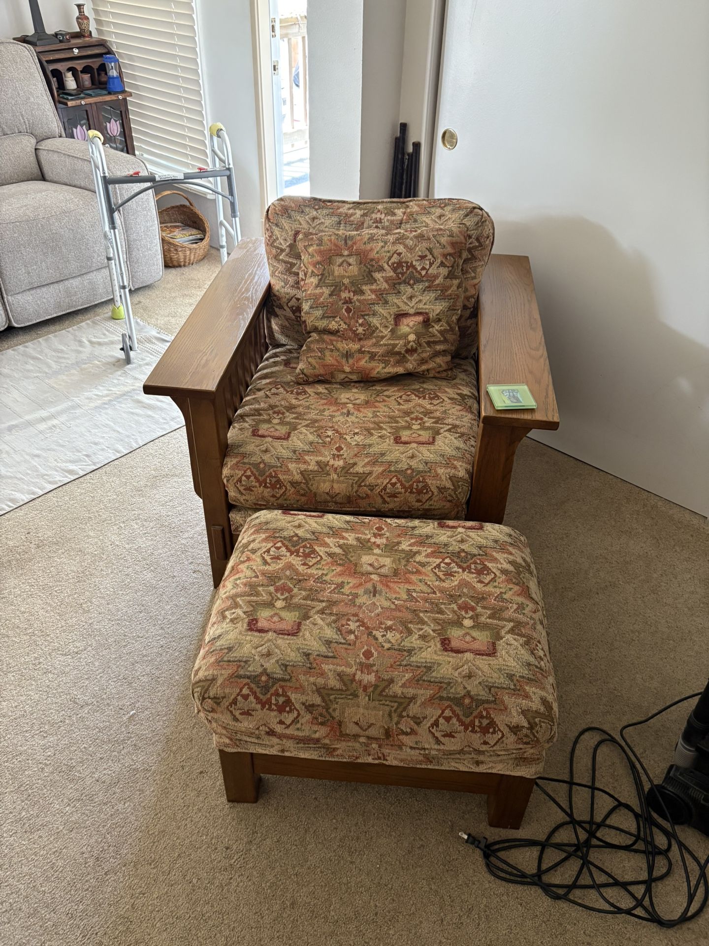 Craftsman Style Armchair And Ottoman