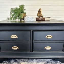 Black Pine Coffee Table - Vintage hardware | Apothecary Drawers