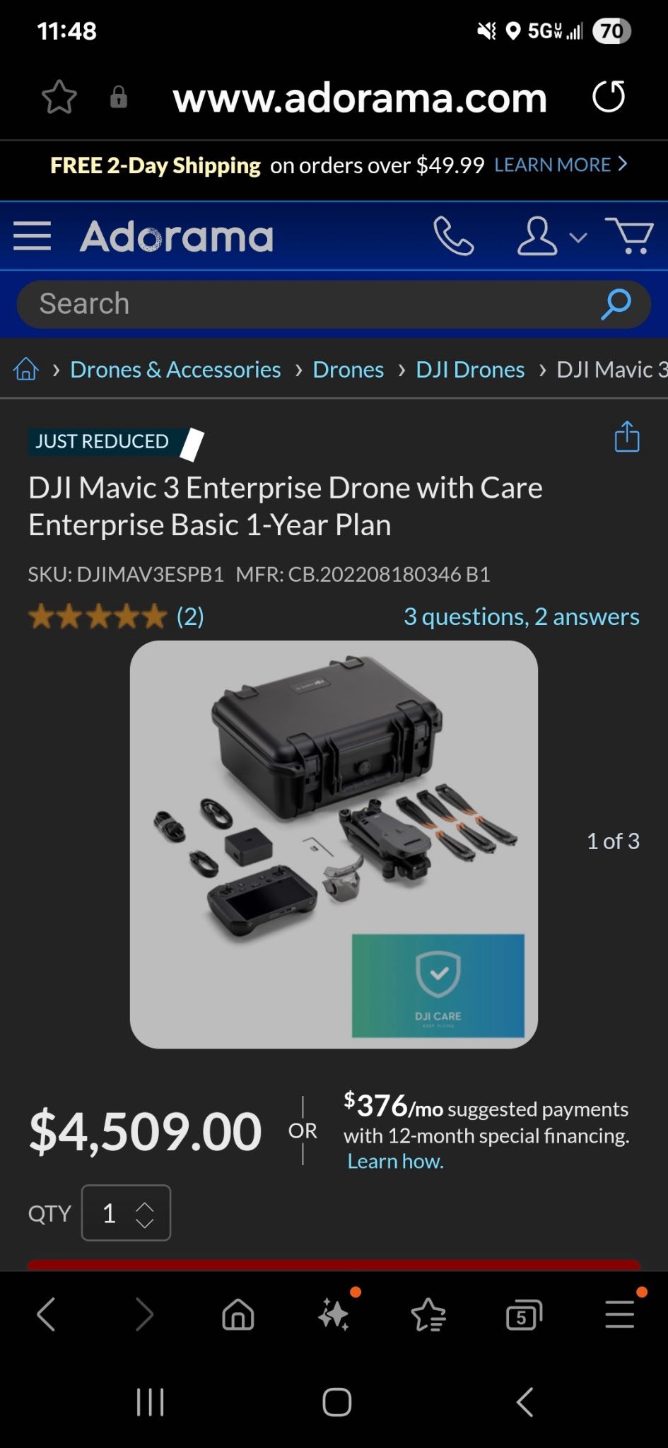 BRAND NEW DJI MAVIC 3 ENT DRONE