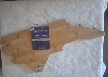 Totally Bamboo North Carolina Shaped Bamboo Cutting & Serving Board 18"x8"x5/8"