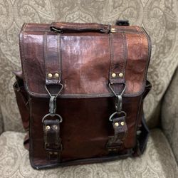 Leather, Rucksack, Backpack, Or Briefcase