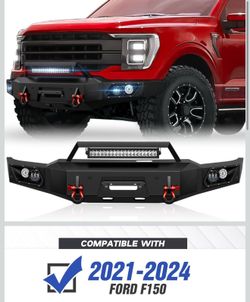 2021–2024 Ford F-150 Front Steel Bumper LED lights included 