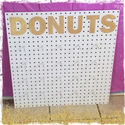 Donuts peg board- birthday party decorations