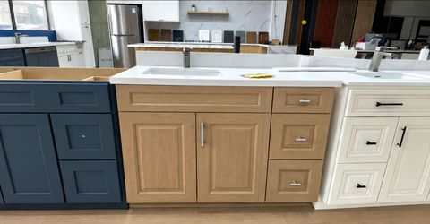 42 Inch OAK Color With Countertop And Sink (3 Drawers)