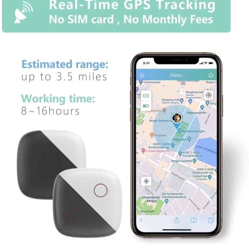 PetFon Pet GPS Tracker, No Monthly Fee, Real-Time Tracking Collar Device, APP Control For Dogs And Pets Activity Monitor(Only For Dog)
