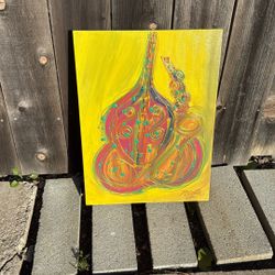 Original Jazz Painting by R. Berry – Signed Acrylic on Canvas