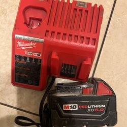 Milwaukee Battery And Charger M18 RED Limited XC 5.0