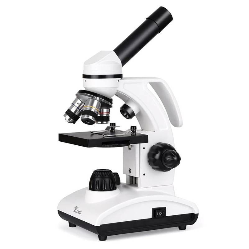 Telmu XSP-75 Dual Illumination Handheld Biological Microscope, White Black
