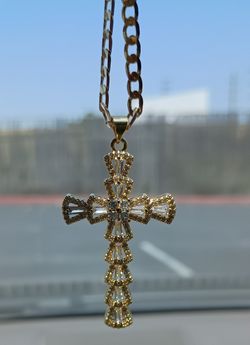 Crystal Cross necklace with chain 