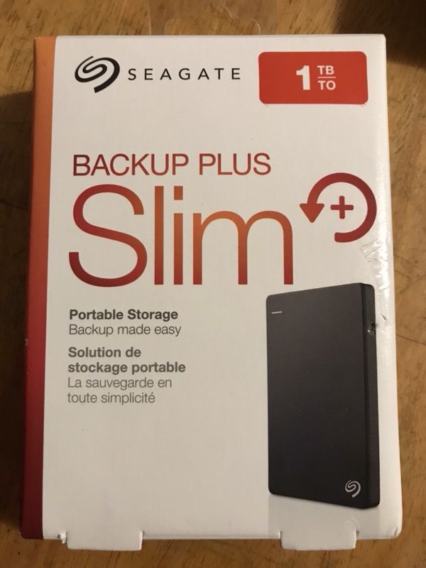 Seagate 1TB BackUp Plus Slim External Hard Drive