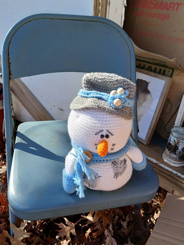 Plush Knitted Snowman