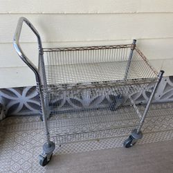 Heavy Duty 2 Tiered Cart On Wheels