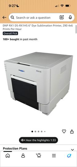 DNP DS-RX1  HS due sublimation print photo printer 4x6