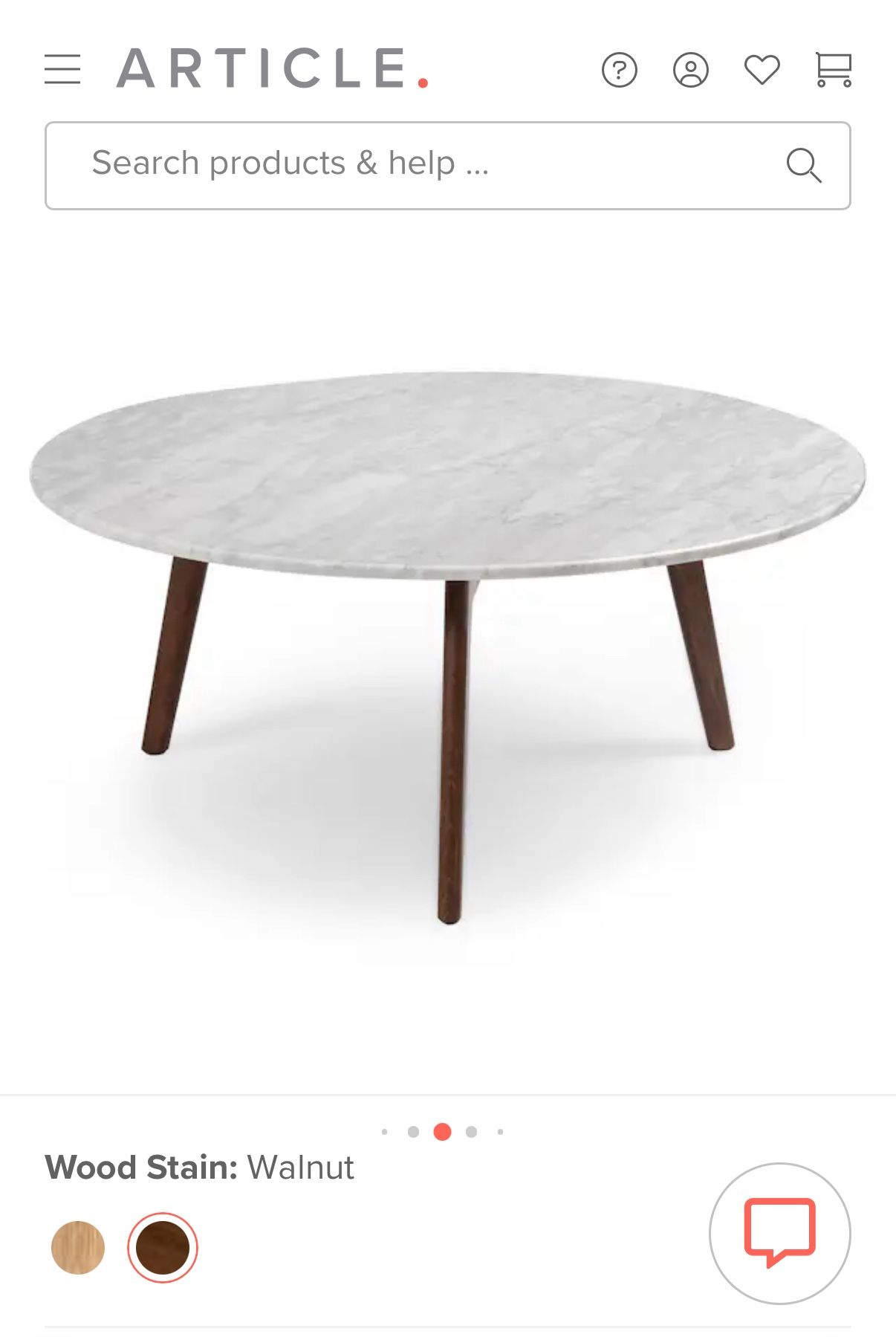 Excellent Condition Article 31.5” Coffee Table 