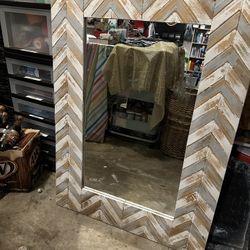 Large Wood Framed Mirror
