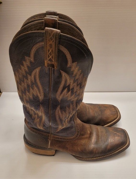 Ariat Men's Tycoon Driver Square Toe Western Boots Navy/Brown Size 10D