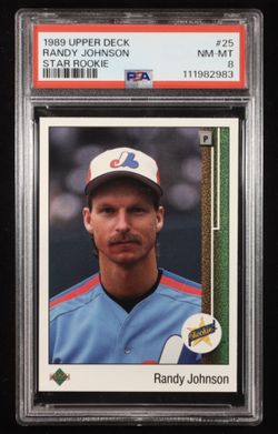 1989 UPPER DECK RANDY JOHNSON #25 HOF RC - PSA 8