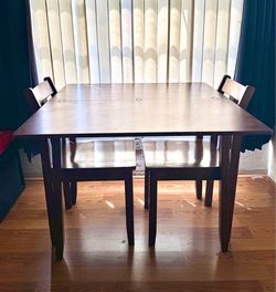 Black Folding Table with 3 Folding Event Chairs