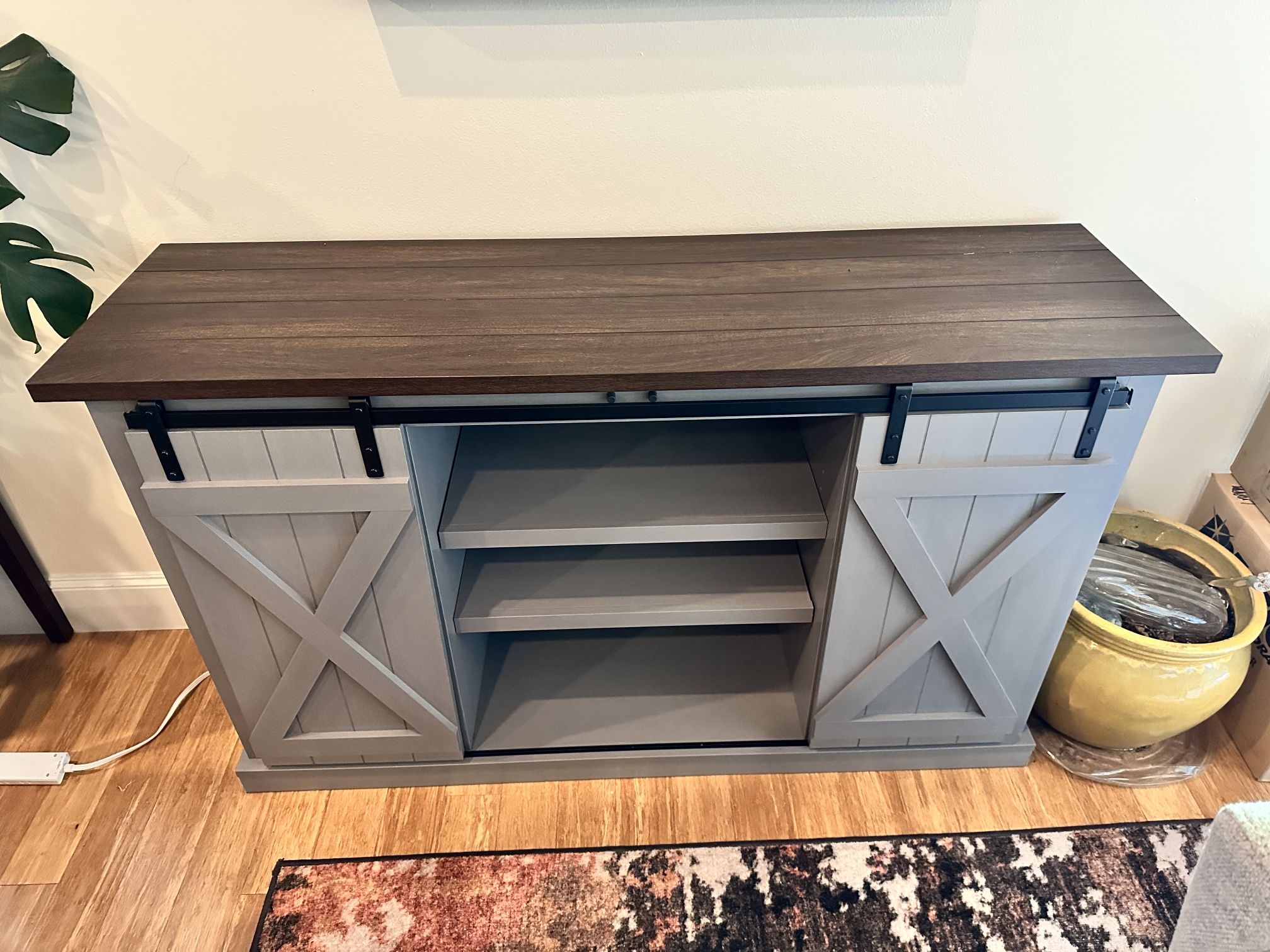 TV Console With Barn Doors