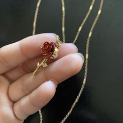 Princess Beauty And The Beast Locket Necklace