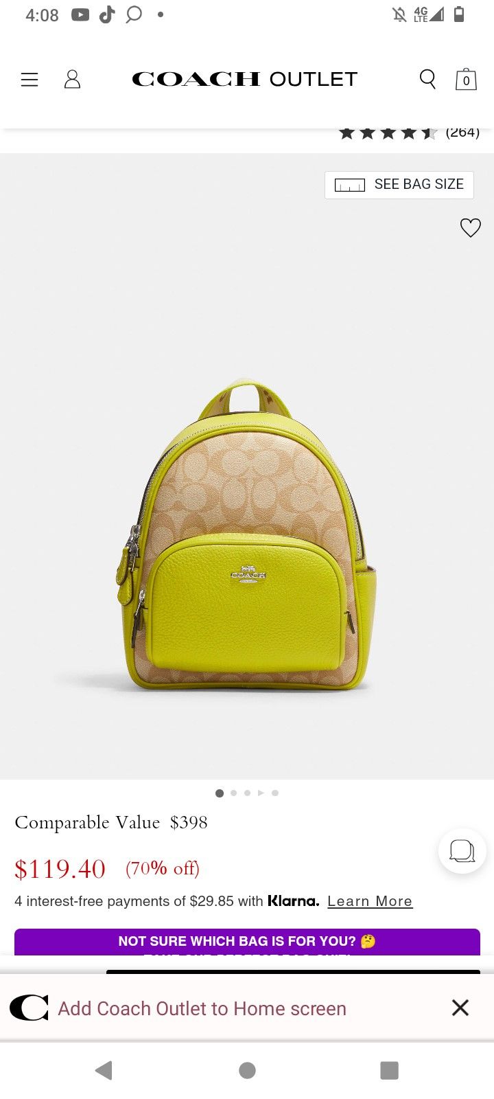 Coach Mini Backpack Purse