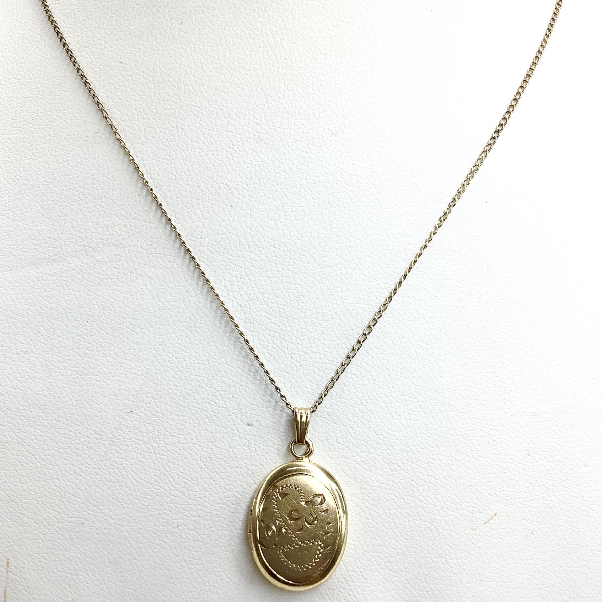 Sterling Vintage Gold Filled Locket Necklace 16”