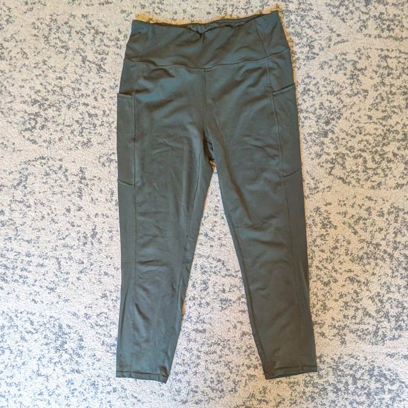 Reebok Women's Athletic Leggings, Green, XL