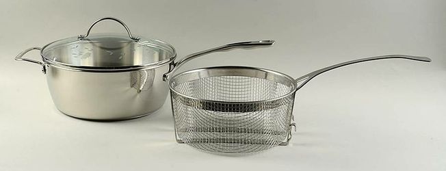 Princess House 3 pc 6 Qt Stainless Steel Fryer
