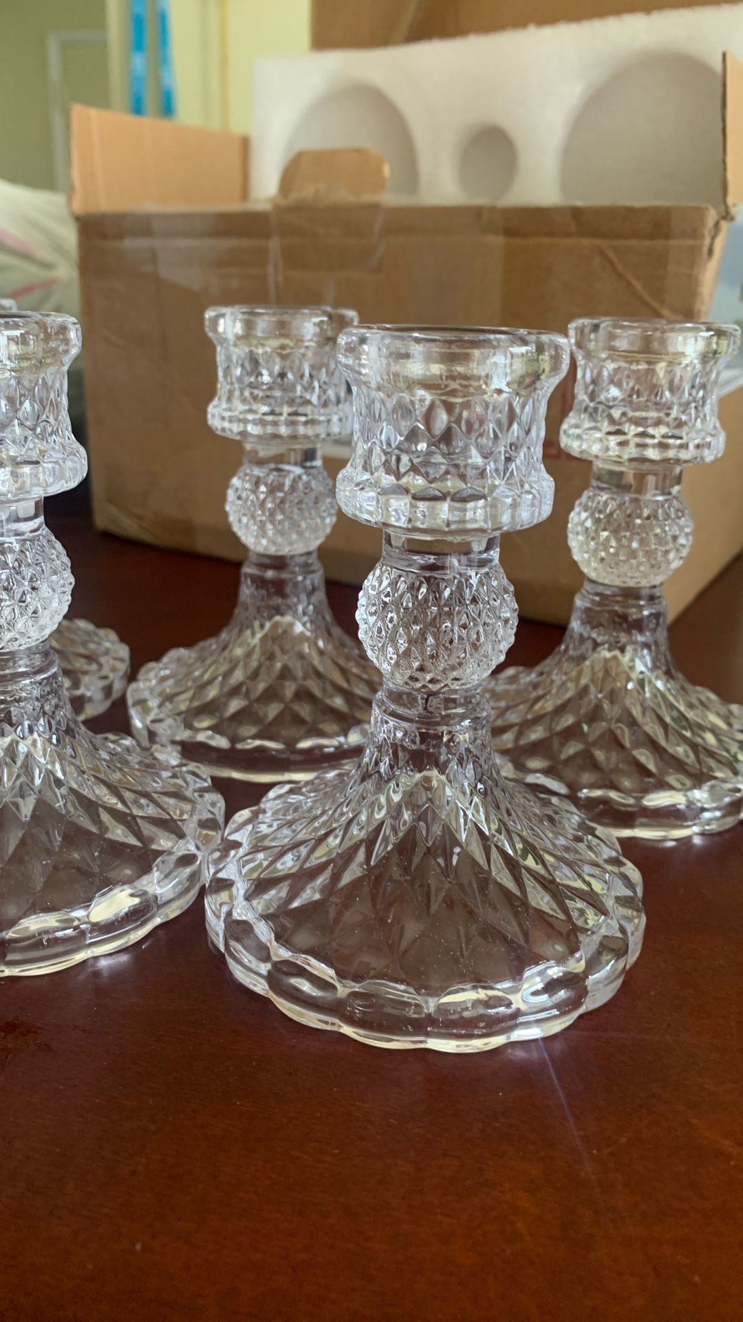 Glass Candle Holder/ Desert Plate Holder