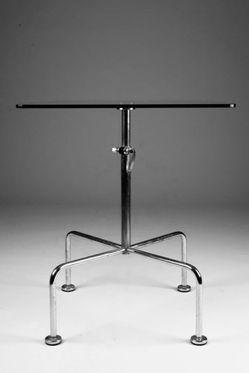 Mid Century Modern 1970s adjustable chrome and glass side tables