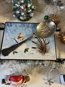 Vintage WA Sheffield Silver Gold Berry Spoon