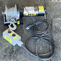 Super winch 1000 pound 115 V AC powered winch with remote. Model number 1401.