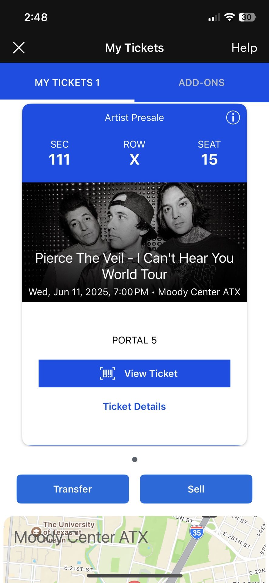 Pierce The Veil And Sleeping With the Sirens Ticket