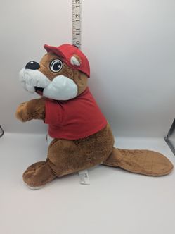 Buc-ee's Beaver Mascot Plush 10" Stuffed Animal Red Shirt Cap