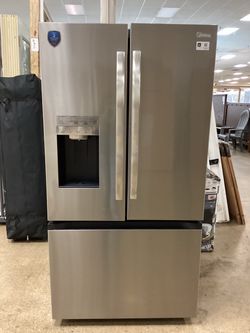Midea 36 in 29 cu.ft. French Door Refrigerator with One Touch AutoFill Water Dispenser New Scratch and Dent