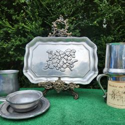 Armetale & Wilton Pewter Tray, Plate, Bowl, Tankards