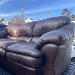 Brown Leather Couch