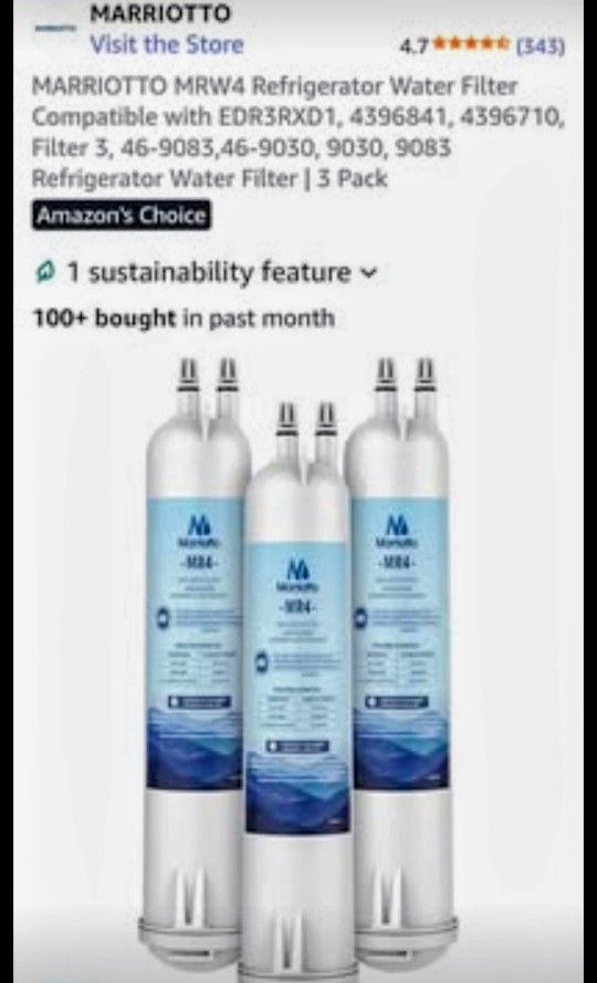 New In Box Set Of 3 Refrigerator Water Filter. See 👀 All Photos. Cash And Pickup ONLY.