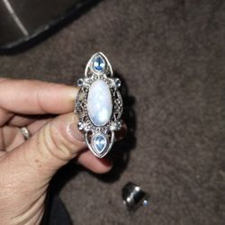 Moonstone And Blue Topaz 925 Ring