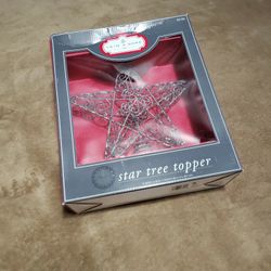 Silver Glitter Star Tree Topper