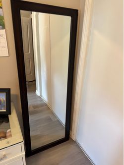wooden stand up body mirror