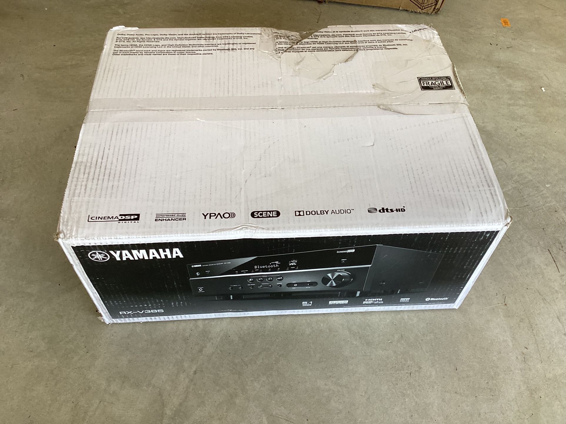YAMAHA RX-V385 5.1-Channel 4K Ultra HD AV Receiver with Bluetooth