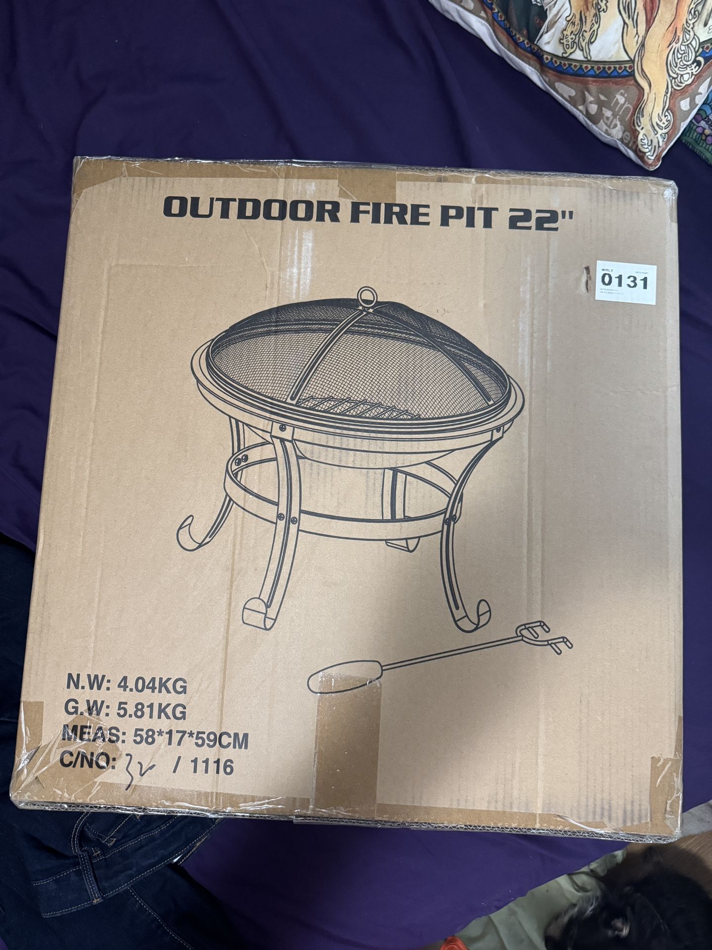 22” Outdoor Fire Pit – Brand New in Box!