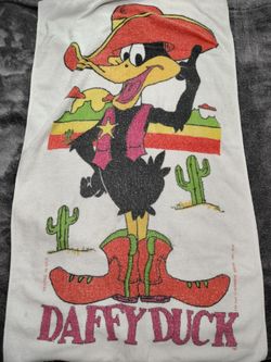 Vintage 70s  Daffy Duck Looney Tunes Beach Towel
