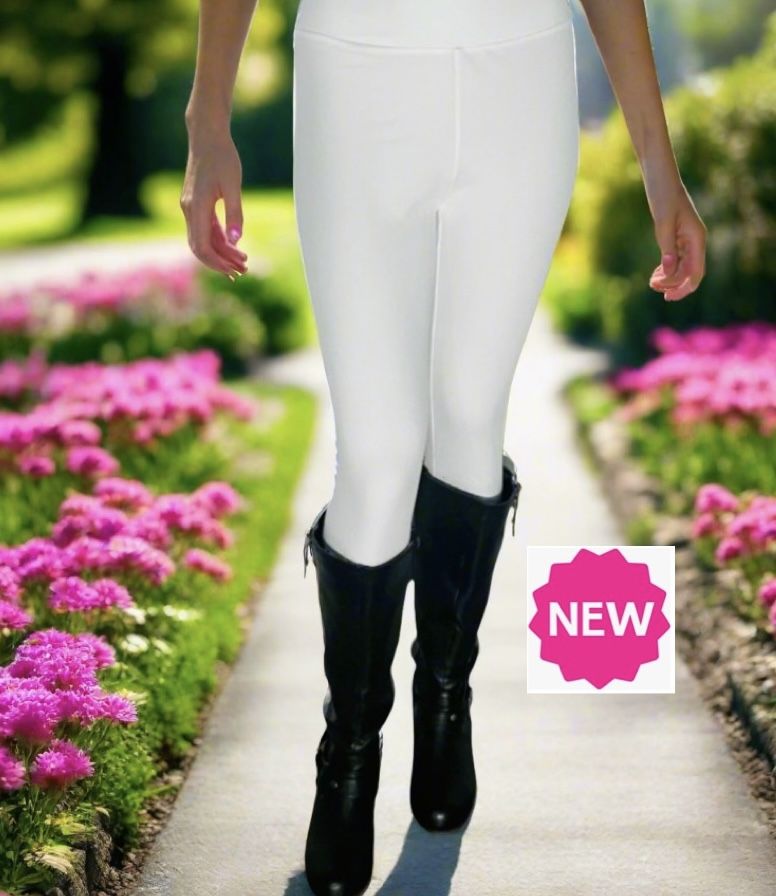 NEW Womens White Leggings Soft As Lularoe OS/TC